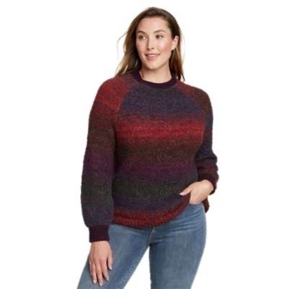 Eddie Bauer Chunky Knit North Aurora Crewneck Sweater Multicolor Size‎ Small